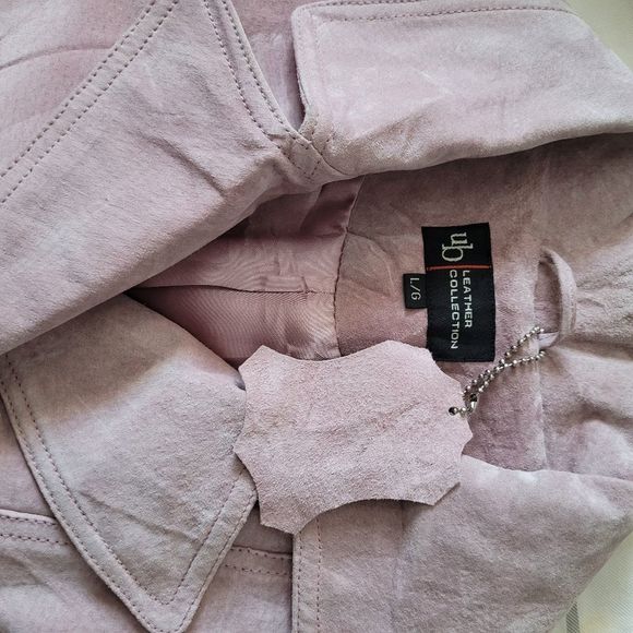 Lg Genuine leather pink suede motorcycle jacket - Picture 6 of 8